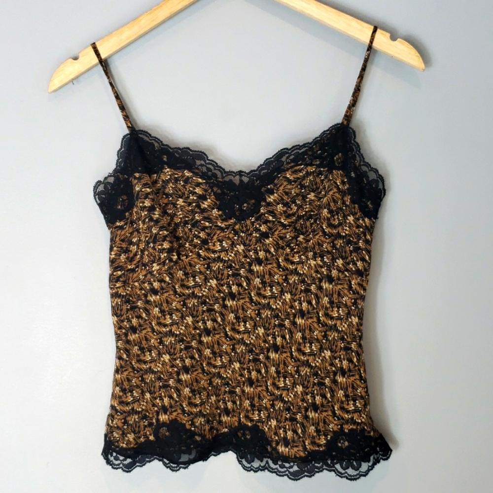 Ann Taylor Black Lace Trim Cami